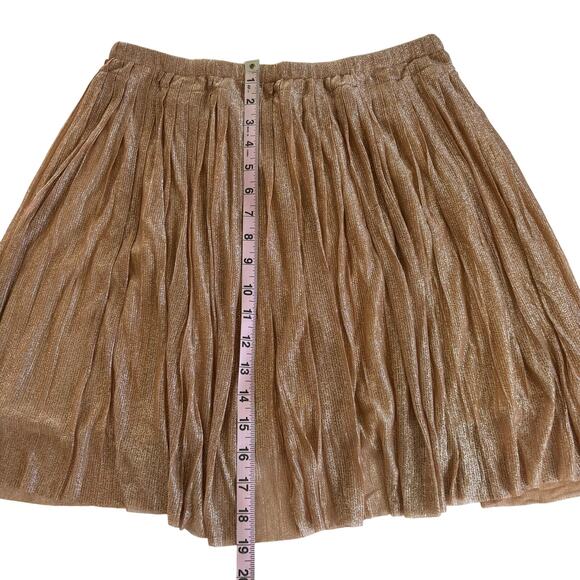 Pinko Blush Pink Metallic Shimmer Pleated Mini Skirt Women’s Size 8 - Picture 3 of 6